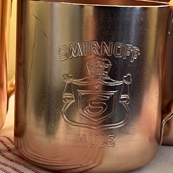 Smirnoff Copper Mule Mugs, Vintage 1960s Anodized Aluminum Vodka Cocktail Mugs - Picture 4 of 6
